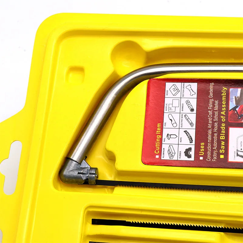 Kit de Serra Multifuncional 8 em 1 - Serra de Aço para Múltiplos Usos Manual DIY - Serra para Metal, Madeira e Vidro com 6 Lâminas para Marcenaria, Metalurgia e Modelismo