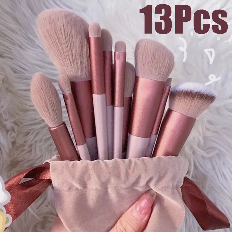 Kit com 13 Pincéis de Maquiagem