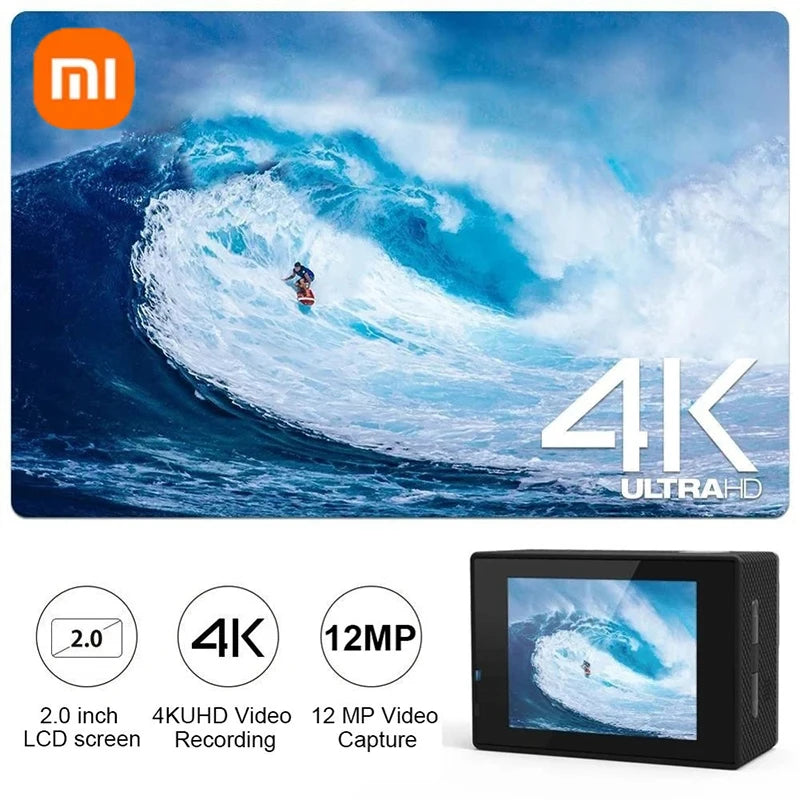 Câmera de Ação Xiaomi Ultra HD 4K – Ideal para Esportes, Vlog e Aventuras Subaquáticas