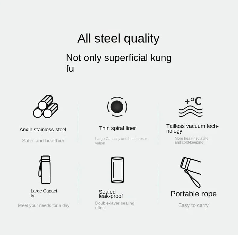 Garrafa Térmica 1L em Aço Inoxidável – Ideal para Água, Chá ou Café