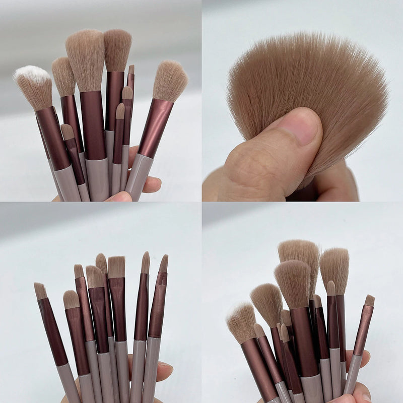Kit com 13 Pincéis de Maquiagem