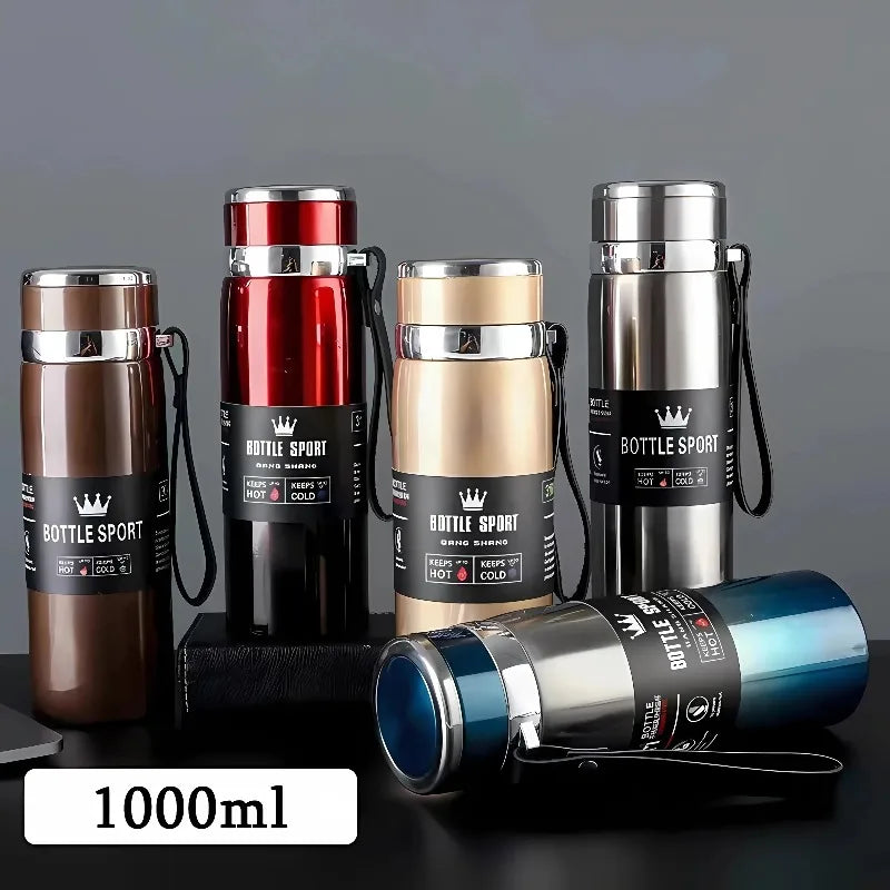 Garrafa Térmica 1L em Aço Inoxidável – Ideal para Água, Chá ou Café