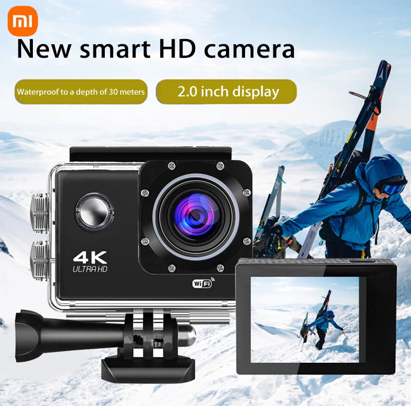 Câmera de Ação Xiaomi Ultra HD 4K – Ideal para Esportes, Vlog e Aventuras Subaquáticas
